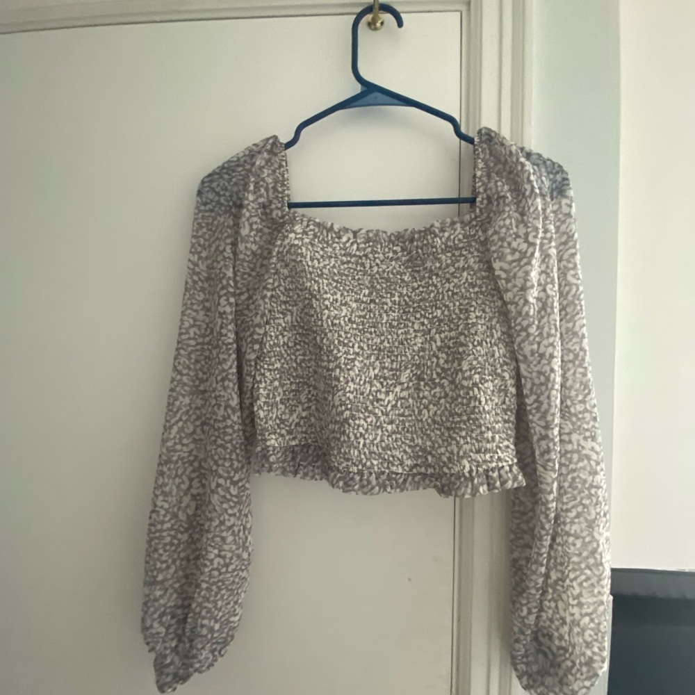 J. Crew Cream Patterned Blouse
